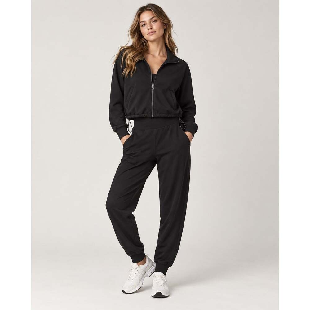 Abercrombie & Fitch YPB SculptLUX Set Women’s M Black Jacket Jogger Pants EUC